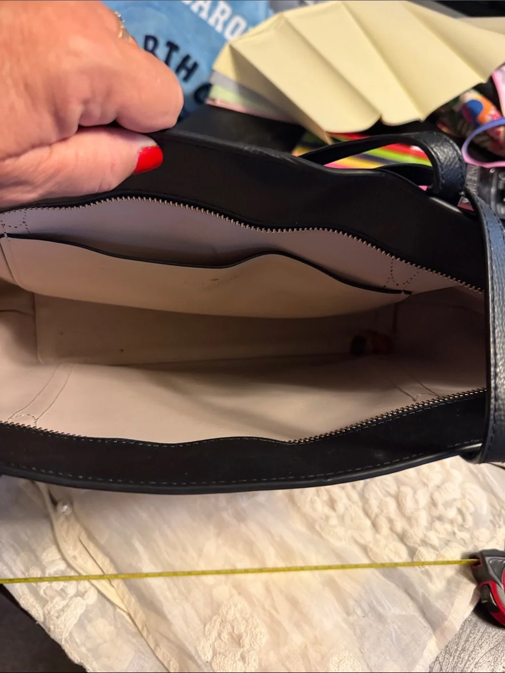 kate spade Black Leather Shoulder Tote